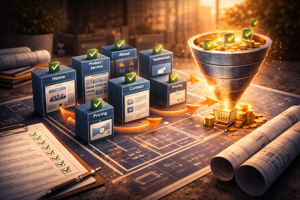 Site que vende: checklist de páginas obrigatórias por tipo de negócio