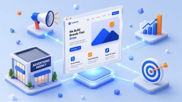 Site e a agência de publicidade
